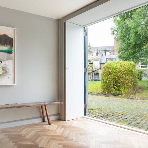 Slide back the doors onto the shared gardens