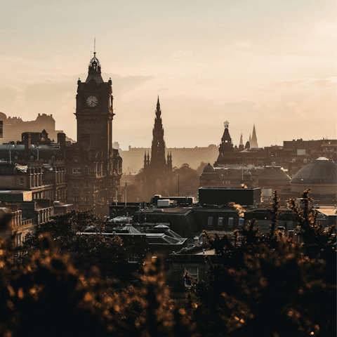 Watch the sun set over the city from nearby Calton Hill