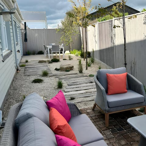 Lounge outside in the private terrace for long lunches or evening drinks