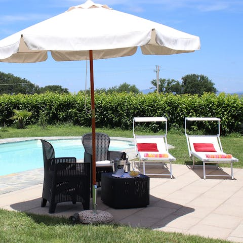 Enjoy a bottle of wine or Prosecco on the patio