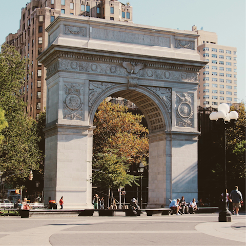 Read a book in Washington Square Park, ten minutes away