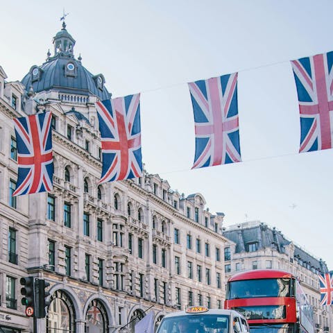Soak up the buzz of central London from Oxford Circus