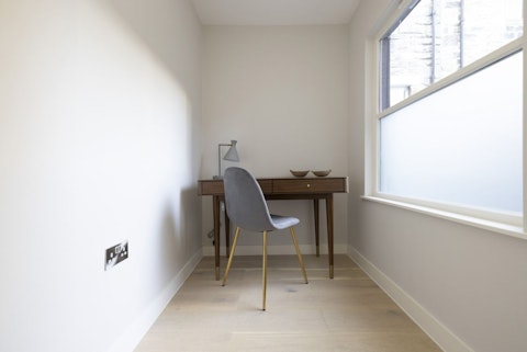 Get some work done at the small, dedicated desk