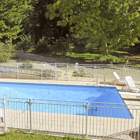 Take a refreshing dip in the swimming pool on hot days