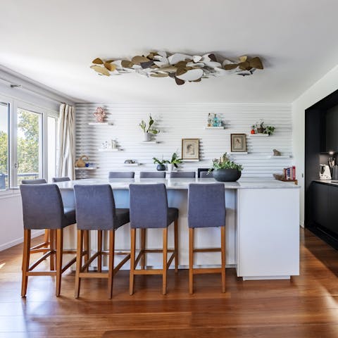 Prepare a French feast in the open-plan kitchen using local produce