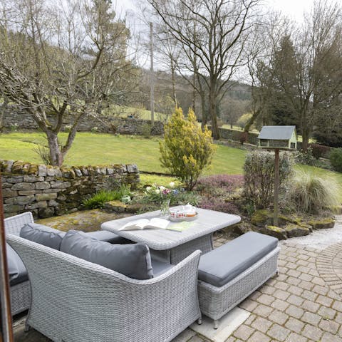 Eat and drink alfresco with a beautiful view of the sprawling gardens