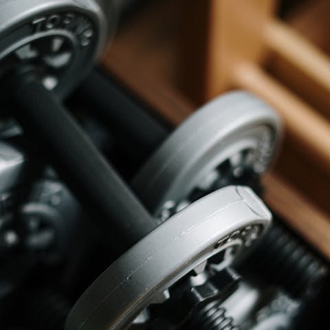 Head to the building's gym for a workout