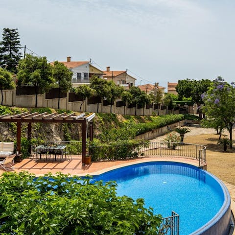 Cool off from the Barcelona sunshine in the private pool