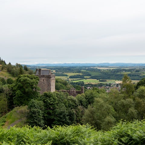 Explore Castle Campbell, positioned high above Dollar Glen, and only a twenty-minute drive away