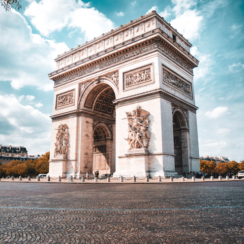 Stroll to the iconic Arc de Triomphe – it's a few minutes away
