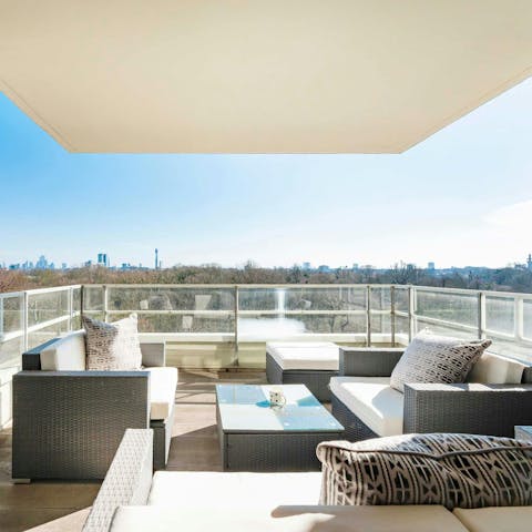 Sip your morning coffee as you drink in the views from the private balcony