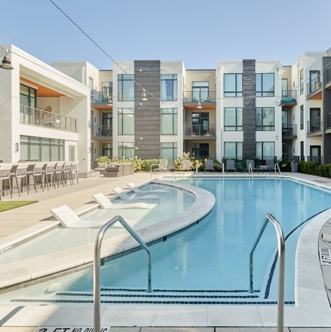 Take a refreshing afternoon dip in the communal pool