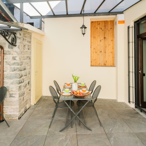 Dine alfresco on your private patio