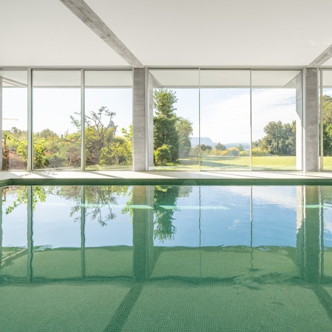 Relax in the wellness area, complete with an indoor pool and sauna