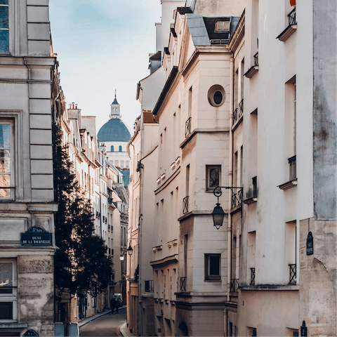 Walk the streets of the Latin Quarter towards the grand dome of the Pantheon – it's a seven-minute walk