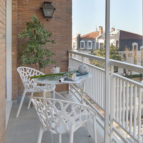 Start your day with a cup of coffee on the terrace