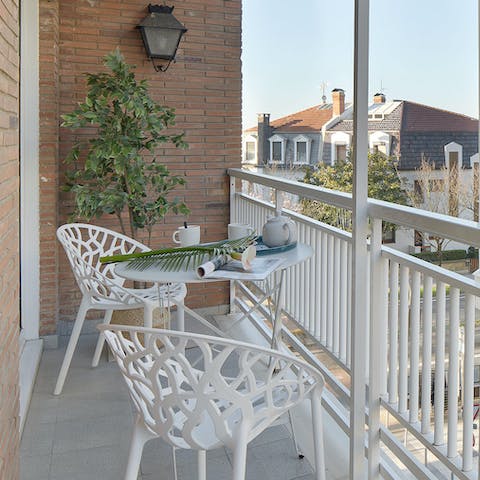 Start your day with a cup of coffee on the terrace
