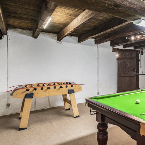 Play a game of table football after a walk through the Nouvelle-Aquitaine countryside
