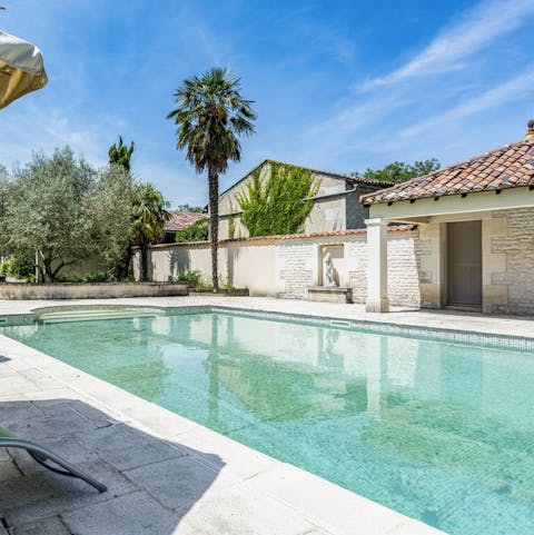 Cool off from the French sun in the private pool