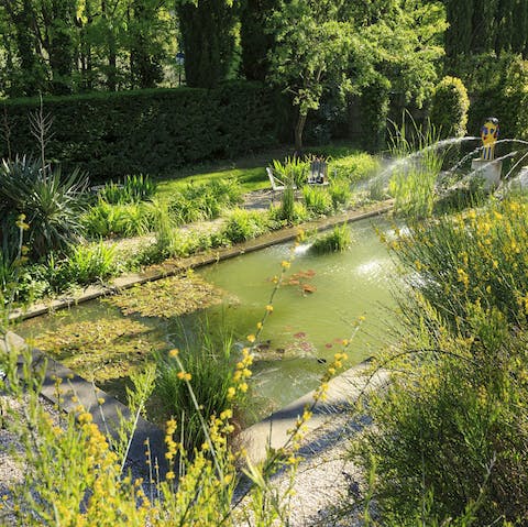 Discover this enchanting fishpond