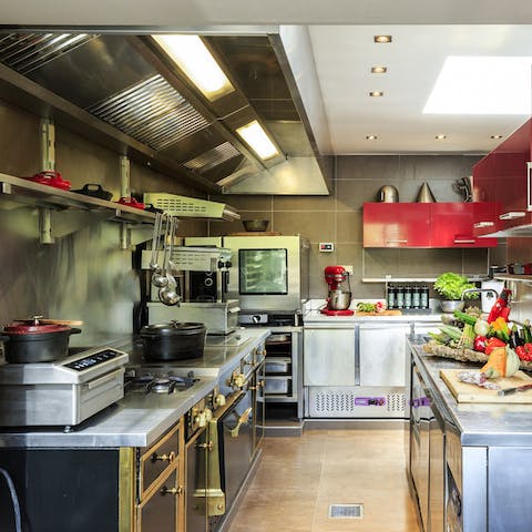 Cook meals in the professional kitchen
