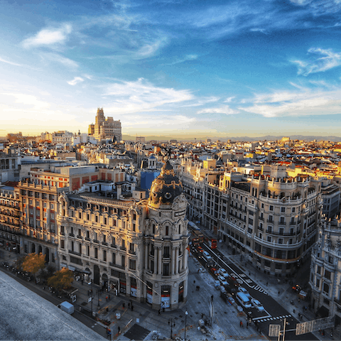 Stay right in the heart of vibrant Malasaña and stumble upon cafes, bakeries and vintage clothes shops