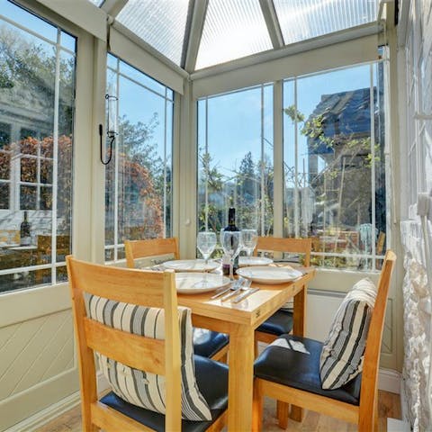 Enjoy breakfast in the sunny conservatory spot