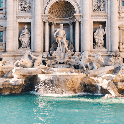 Stay just a minute away from the iconic Trevi Fountain
