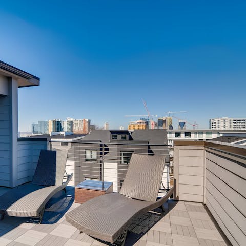 Relax on the roof terrace with a drink in hand