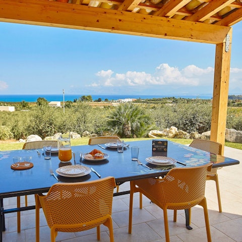 Savour the sea views as you dine alfresco on the terrace