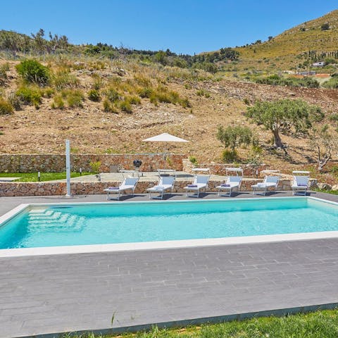 Cool off from the Sicilian sun in the private pool