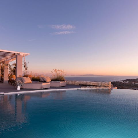 Gaze across your silky private pool and out over the Aegean Sea