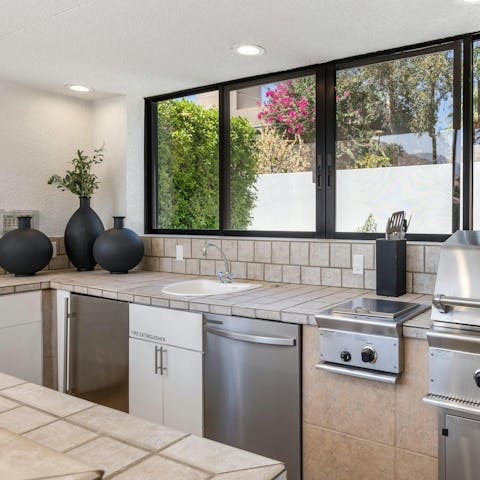 Whip up something tasty in the outdoor kitchen