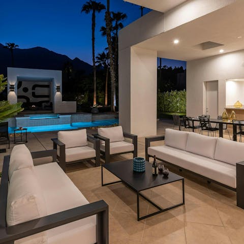 Gather for sunset chats over cocktails