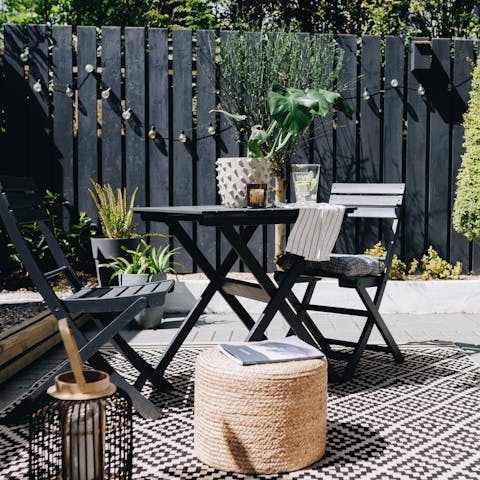 Enjoy a morning coffee or evening drinks on the terrace