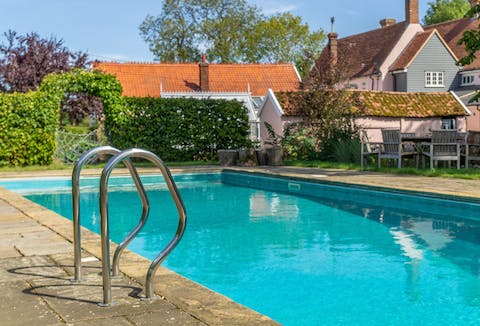 Dive into the pool for a swim during the summer season