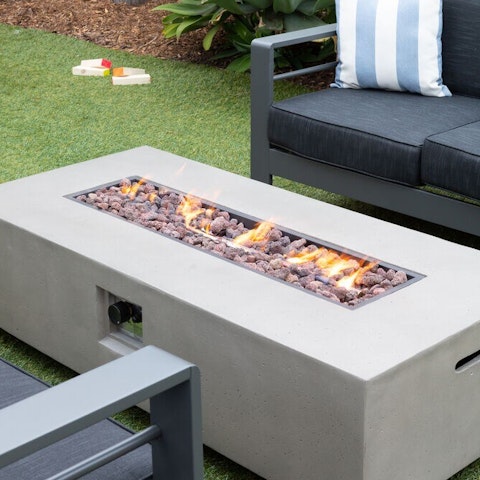 Dine al fresco and gather round the fire pit