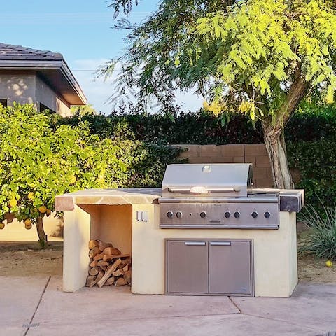 Throw some burgers on the built-in grill and enjoy an alfresco barbecue
