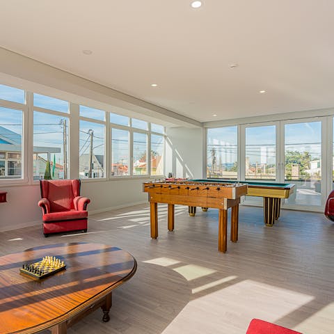 Stoke up a fierce rivalry among other guests in the games room