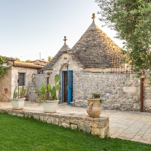 Stay in a traditional Trullo house in the heart of the Valle dei Trulli