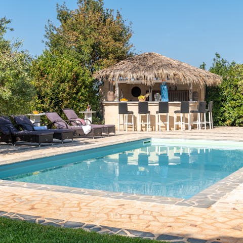 Cool off in the private pool