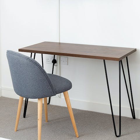 Get some work done at the two desks, perfect for when you need to check in with the office
