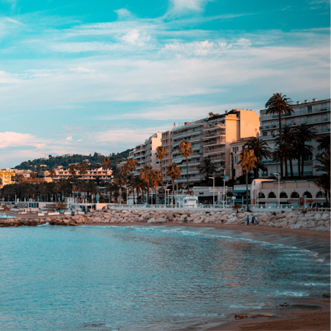 Make the journey into Cannes and relax on Croisette Beach