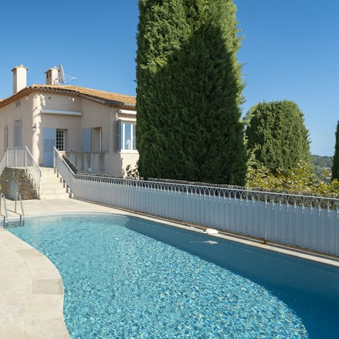 Splash about in the private pool on a warm afternoon