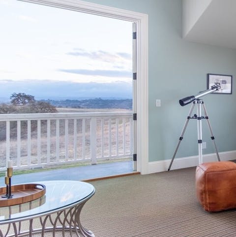 Stargaze with the telescope on the balcony