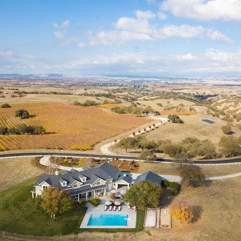 Stay in a secluded rural spot in the heart of California's wine country without any other neighbours for miles