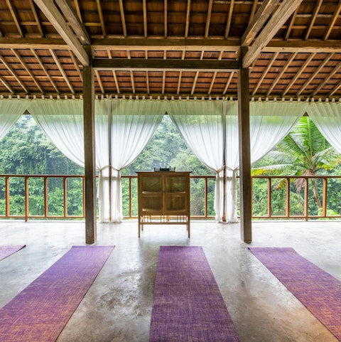 Rise and shine with morning yoga in the riverside shala