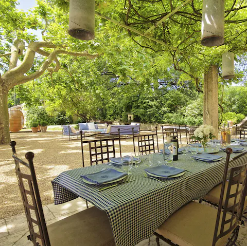 Dine alfresco in the shade