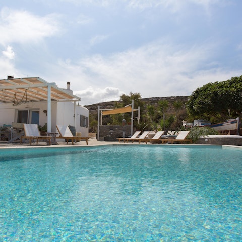 Jump into the pool then catch some rays while drying off on one of the sun loungers