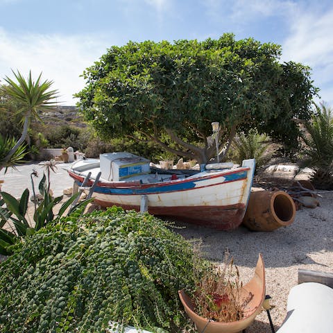 Stroll through the beautiful gardens and spot the scenic shipwrecked boat